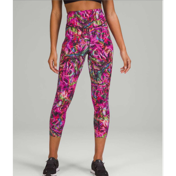 LULULEMON women's hyper flow pink multi base pace high rise